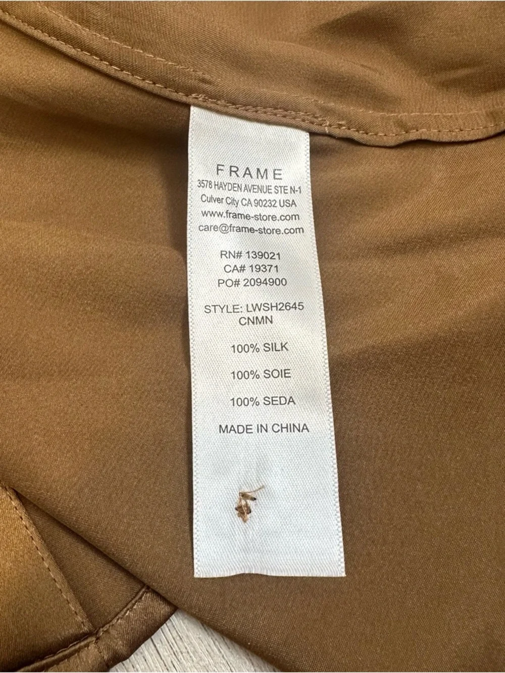 Frame Women's 100% Silk Gillian Blouse Size XS - Picture 4 of 4